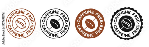 Handdrawn Caffeine Free Icon Sign Vector Design.
