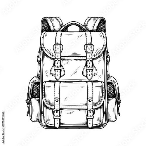 Minimalist Sketch Backpack Vector Illustration for Designers & Marketers