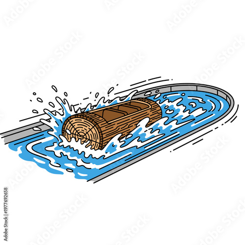 Water log flume ride at amusement park.