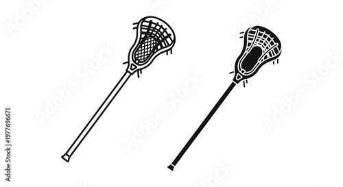 Lacrosse Sticks, Lacrosse Equipment, Sports Gear, Athletic Stick Illustrations