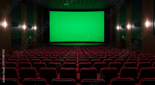 cinema auditorium with red chairs