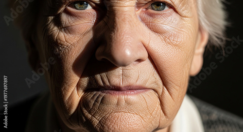 senior woman looking up