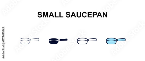small saucepan  multi-style outline icon set - furniture concept. Thin line, regular, filled, colored small saucepan  icon