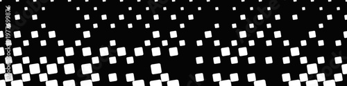 Geometrical square pattern background - monochrome abstract geometric vector graphic design from squares