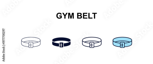 gym belt multi-style outline icon set - fashion concept. Thin line, regular, filled, colored gym belt icon