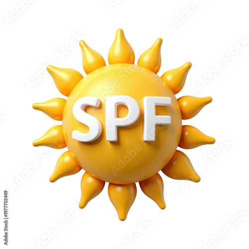 Stylized Sun with SPF Text