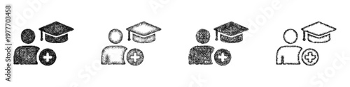 Sketch enrollment icon design set