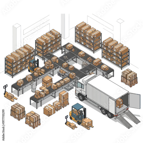 Warehouse Logistics - Efficient Packaging and Distribution System.