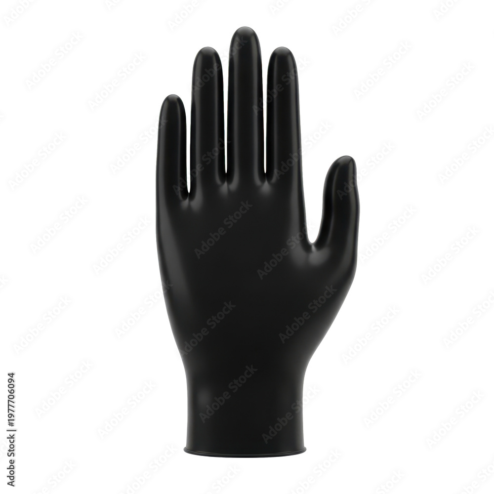 Obraz premium Black latex glove with realistic texture