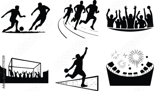 Stadium Silhouette Icon Sports Arena Outline Design