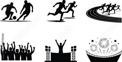 Stadium Silhouette Icon Sports Arena Outline Design