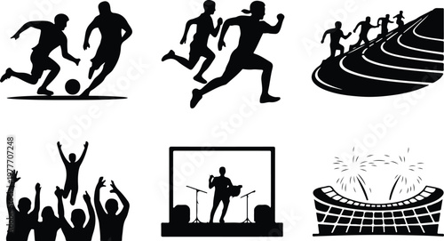 Stadium Silhouette Icon Sports Arena Outline Design