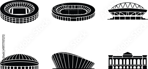 Stadium Silhouette Icon Sports Arena Outline Design