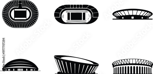 Stadium Silhouette Icon Sports Arena Outline Design
