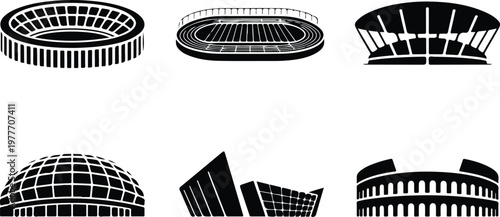 Stadium Silhouette Icon Sports Arena Outline Design