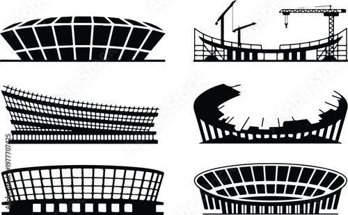 Stadium Silhouette Icon Sports Arena Outline Design