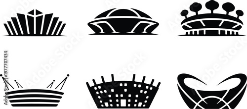 Stadium Silhouette Icon Sports Arena Outline Design