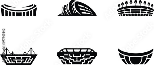 Stadium Silhouette Icon Sports Arena Outline Design