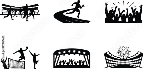 Stadium Silhouette Icon Sports Arena Outline Design