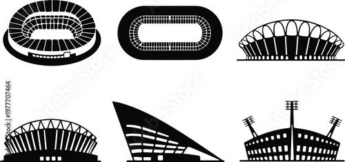 Stadium Silhouette Icon Sports Arena Outline Design
