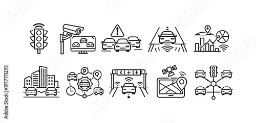 Smart traffic management icons for autonomous vehicle systems and urban mobility
