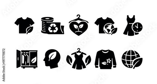 Eco-friendly fashion icons representing sustainability and conscious clothing choices