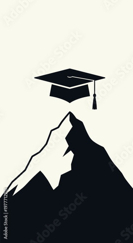 Wallpaper Mural Graduation Cap on Mountain Peak. Torontodigital.ca