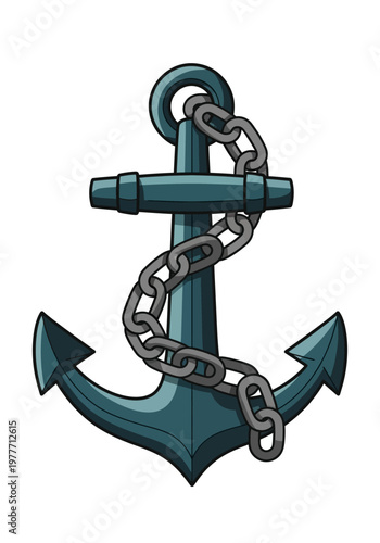 Wallpaper Mural Large Green Metal Anchor Object. Torontodigital.ca