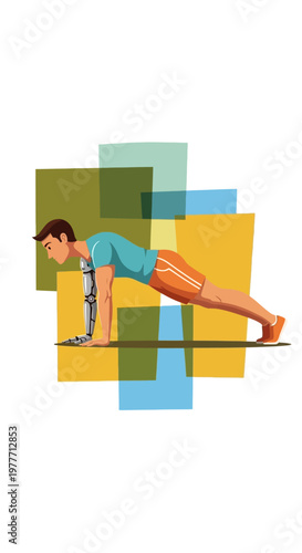 Man doing push up exercise.