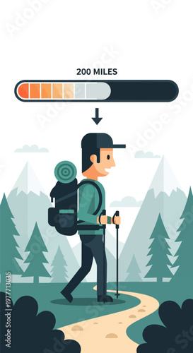 Man hiking on a trail.