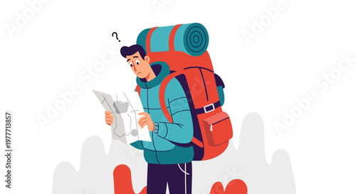 Wallpaper Mural Man with big hiking backpack. Torontodigital.ca