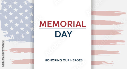 Vibrant graphic paying tribute to brave American heroes, featuring a stylized United States flag and a message of national honor and remembrance
