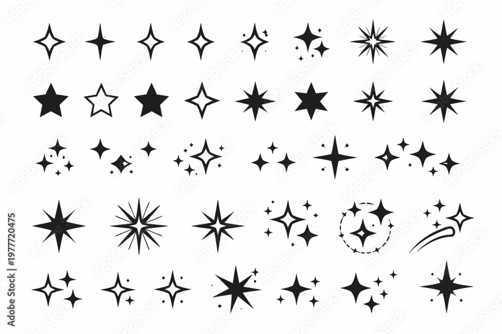 Fototapeta premium black and white stars