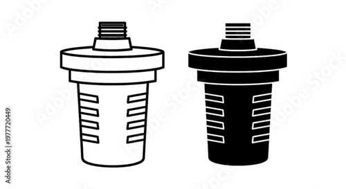 Vector illustration of water filter cartridge icon set, vector illustration on a transparent background