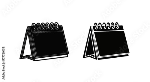 Vector illustration of set of desk calendar icons, blank template for design on a transparent background