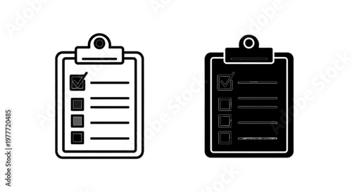 Vector illustration of clipboard with checklist icon set, vector illustration of task list on a transparent background