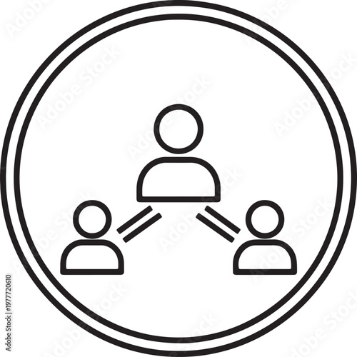 People networking relationship diagram icon with networking, teamwork
