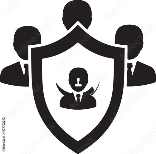 Professional business security and insurance protection concept icon