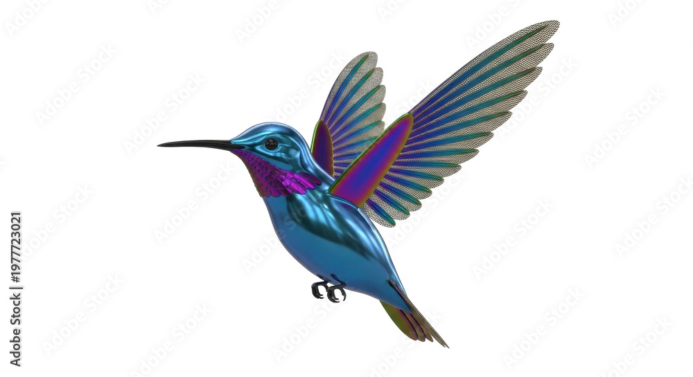 Fototapeta premium Iridescent Hummingbird in Flight