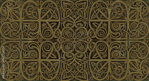 Intricate Celtic Knotwork Pattern, Ancient Stone Carving, Medieval Design