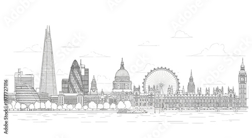 London Skyline Drawing: Iconic Landmarks and Modern Architecture