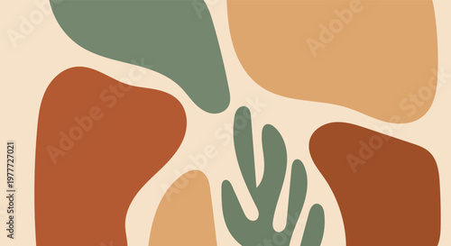Abstract organic shapes in warm earthy tones with a minimalist aesthetic
