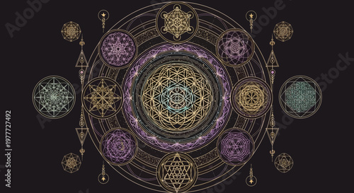 Sacred Geometry Mandala Flower of Life Cosmic Energy Symbol