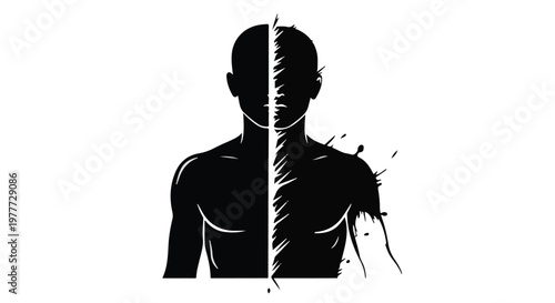 split personality concept with silhouette