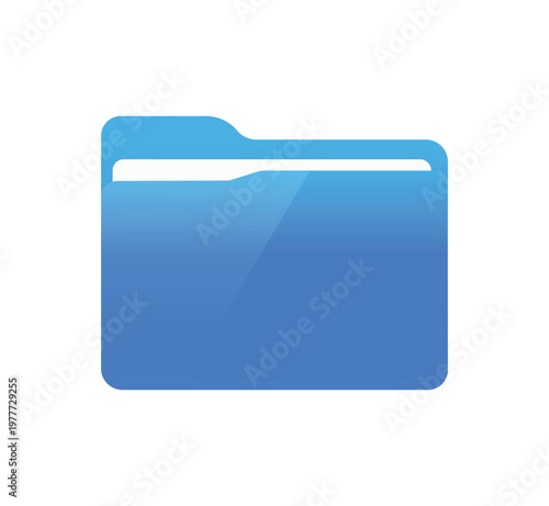3d Blue folder icon isolated on white background. Document symbol. 3d file icon