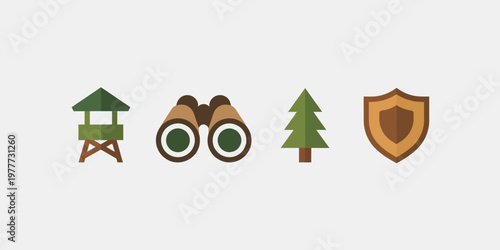 Forest Ranger Watchtower with Binoculars for Conservation & Protection