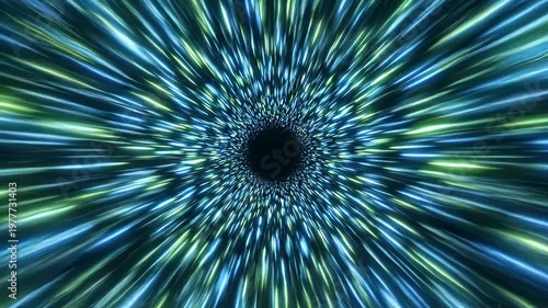 Wallpaper Mural Abstract blue green neon speed light streaks on black background Torontodigital.ca