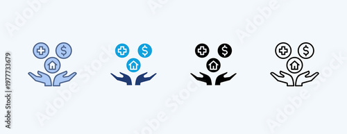 Employee Benefits Multiple Icon Illustration Vector