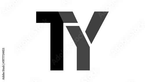 Free Download Modern minimalist vector icon illustration of combined letters T and Y in a sleek geometric design, perfect for corporate branding, typography art, and professional business logo identity. Flat. - GFXLoad