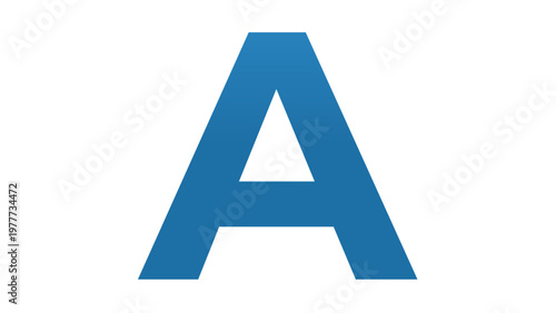 Blue uppercase letter A vector icon illustration featuring a clean minimalist sans-serif font design on a white background. Scalable graphic perfect for branding, logos, and alphabet education.
